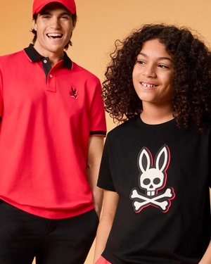 Tees Psycho Bunny Kayden Graphic Tee Noir Enfant | OMC-83189683